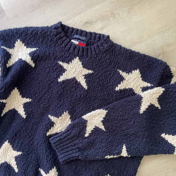Tommy Hilfiger Chunky Star Knit Sweater Pure Cotton XL